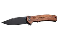 CIVIVI KNIFE COGENT 3.47 Inch WOOD /STONEWASH BUTTON LOCK | 763416247185
