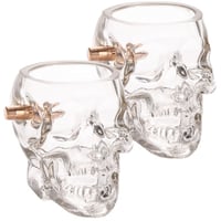 2 MONKEY SKULL WHISKEY GLASS WITH A .308 BULLET 2PACK | 834954088834