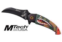 MC MTECH 3.5 Inch FOLDER HAWKBILL BLADE SHARK/BOMB BLACK | 805319425151