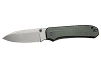 WE KNIFE BIG BANTER 3.69 Inch GRN CANVAS MICARTA/GRAY STONEWASH | 763416243422