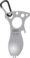 CRKT Eat N Tool - Bead Blast - Spoon Fork Bottle Opener Screwdriver/Pry Tip Metric Wrenches Carabiner | 794023910001