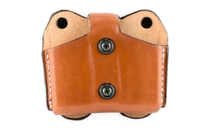 DESANTIS DOUBLE MAG POUCH OWB LEATHER SINGLE STACK 10/45 TAN | 792695236399