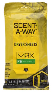 HS DRYER SHEETS SCENT-A-WAY MAX ODERLESS 6.5 InchX9 Inch EARTH 15P | 021291077083