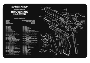 TEKMAT ARMORERS BENCH MAT 11 Inchx17 Inch BROWNING HI-POWER  | NA | 612409970718