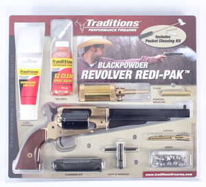 TRADITIONS BP REVOLVER 1858 REM 44 CAL BRASS/WAL REDI-PAK  | .44 MAG | 040589003016
