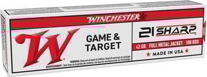 WINCHESTER USA 21 SHARP 37GR FMJ 1325 FPS 100RD 20BX/CS  | .21 SHARP | 020892105003