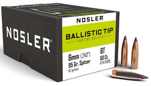 NOSLER BULLETS 6MM .243 95GR BALLISTIC TIP 50CT  | 6mm | 054041240956