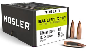 NOSLER BULLETS 6.5MM .264 100GR BALLISTIC TIP 50CT | 054041261005