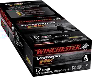 WINCHESTER VARMINT HV 17HMR 17GR 2550FPS V-MAX 50RD 20BX/C  | .17 HMR | 020892102491