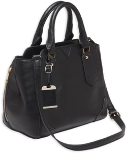BULLDOG CONCEALED CARRY PURSE SATCHEL BLACK W/BLACK TRIM | 672352009378