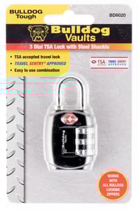 BULLDOG TSA LOCK W/STL SHCKL NON-CA | 672352009323