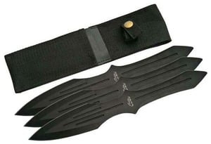 SZCO RITE EDGE 9.75 Inch THROWING KNIFE BLACK 3PC SET W/SHEATH | 801608012309