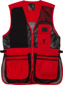 BROWNING MESH SHOOTING VEST R-HAND LG BLACK/RED TRIM | 023614952725