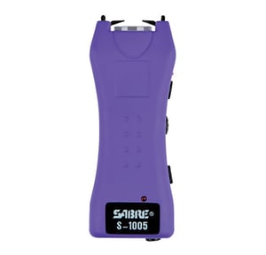 SABRE STUN GUN FLASHLIGHT MINI W/HOLSTER 1.600uC PURPLE | 023063808055