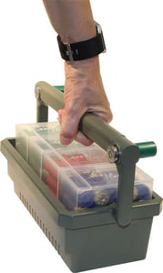 MTM SHOTSHELL BOX CADDY W/ 4 SS25 RND CLEAR SHOTSHELL BOXES | 026057000541