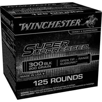 WINCHESTER 300 BLK SUPER SUPPRESSED FMJOT 200 GR SUBSONIC 125RD/BX 6BX/CS  | .300 BLK | 020892030503
