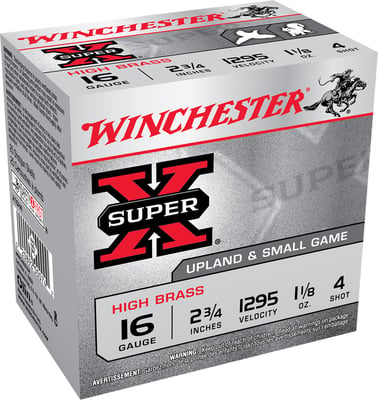 WINCHESTER SUPER X HEAVY GAME HB 16G 23/4 11/8 4 25RD BX 250RD CASE  | 16GA | 020892000742