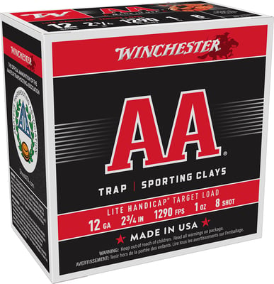 WINCHESTER 12G 2-3/4 Inch 8 AA LTE HNDICAP TRGT 1OZ 25RDS  | 12GA | 020892014190