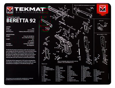 TEKMAT ULTRA PSTL MAT BERETTA 92 BLK | 612409971265