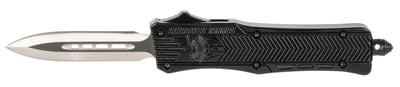Small 2.75 Inch Dagger SL/Plain Edge Black Handle Double Edged, OTF, D2 Steel, Hard Plastic case, Nylon Pouch | 099654021851