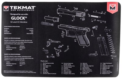 TEKMAT PISTOL MAT FOR GLK 42/43 BLK | 612409970770