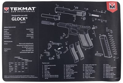 TEKMAT PISTOL MAT FOR GLK GEN 4 BLK | 612409970794