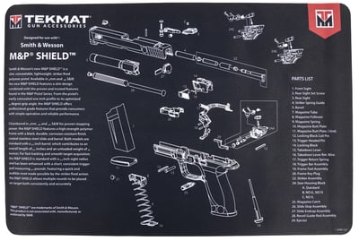 TEKMAT PISTOL MAT SW MP SHIELD BLK | 612409971135