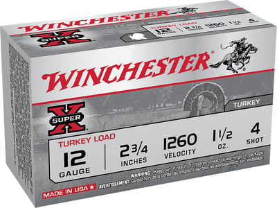 WINCHESTER SUPER X TKY LOAD 12G 23/4 11/2 4  | 12GA | 020892011137
