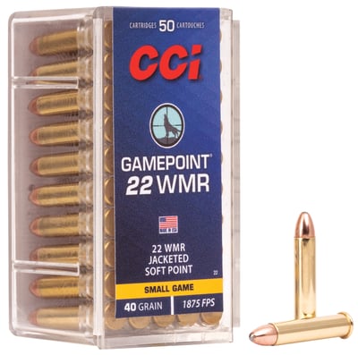 CCI 22WMR 40GR GAMEPOINT 50/2000  | .22 WMR | 076683000224