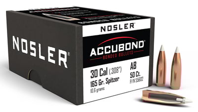NOSLER 30 CAL 165GR ACCUBOND 50CT  | .30 CARBINE | 054041556026