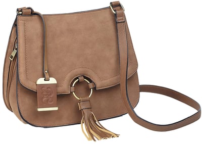 BULLDOG CROSS BODY PURSE CAMEL SUEDE | 672352011500