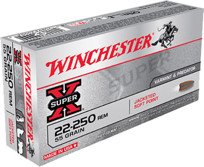 WINCHESTER SUPER X 22-250 55GR PSP 20RD BX 200RD CASE  | .22.250 REM | 020892200029