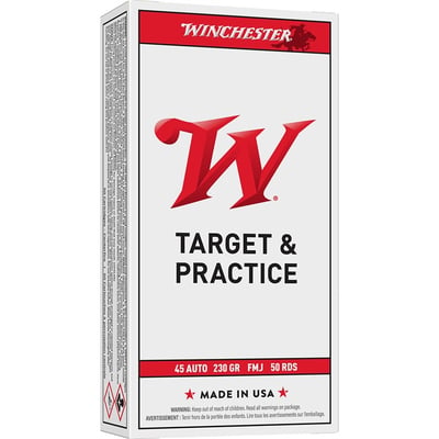 WINCHESTER USA WHITE BOX 45ACP 230GR FMJ 50RD BX 500RD CASE  | .45 ACP | 020892201910