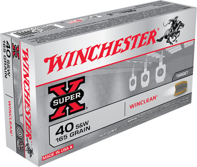 WINCHESTER 40 SW SUPER-X TARGET WINCLEAN 165 GR 50 RD/BX 10 BX/CS  | .40 SW | 020892211643