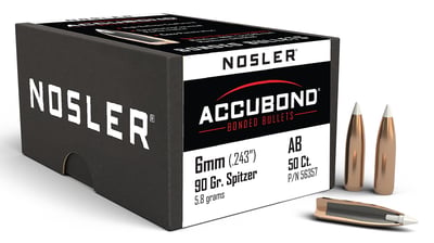 NOSLER 6MM 90GR ACCUBOND 50CT  | .243 WIN | 054041563574