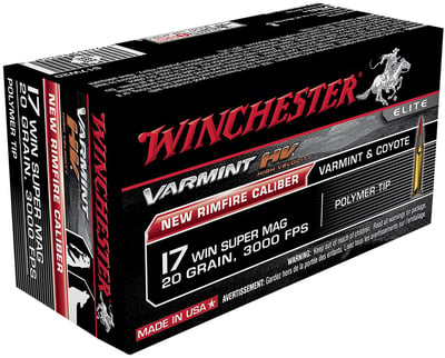 WINCHESTER VARMINT HV 17WSM 20GR PT 50RD BX 500RD CASE  | .17 WSM | 020892103085
