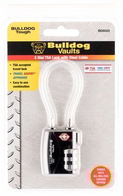 BULLDOG TSA LOCK W/STL CABLE NON-CA | 672352009330