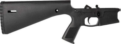 Wraithworks WARP15 Polymer Complete AR15 Lower Receiver  Black  MilSpec Parts Kit  Integral Buttstock  Textured Pistol Grip  Trap Door Buttplate | AR 15 GA | 810046200025