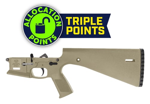 Wraithworks WARP15 Polymer Complete AR15 Lower Receiver  FDE  MilSpec Parts Kit  Integral Buttstock  Textured Pistol Grip  Trap Door Buttplate | AR 15 GA | 810046200049