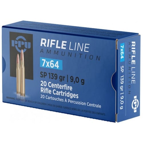 PPU PP764 Metric Rifle 7x64mm Brenneke 140 gr Pointed Soft Point Boat Tail PSPBT 20 Bx/ 10 Cs | 8605003812791