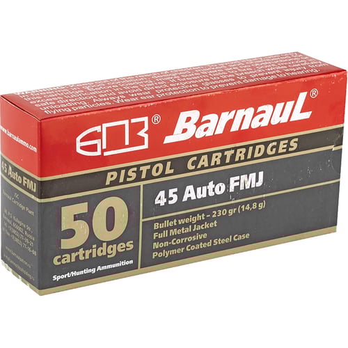 BARNAUL 45AUTO 230GR FMJ230 50/500 | .45 ACP | 4607094862642