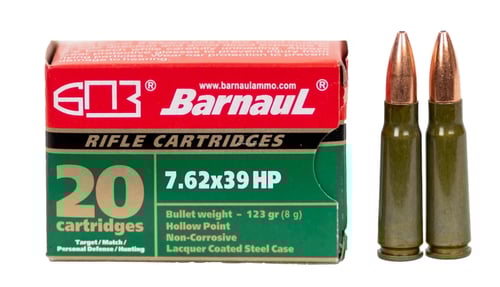 BARNAUL 762X39 123GR HP123 20/500 | 7.62x39mm Russian | 4607094860280