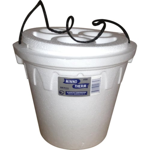 Plastilite X88-12 Minnow Bucket, 8 Qt Foam,w / Rope Handle, 12 count