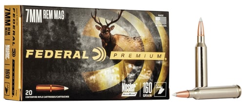 Federal P7RA1 Premium  7mm Rem Mag 160 gr 2900 fps Nosler AccuBond 20 Bx/10 Cs