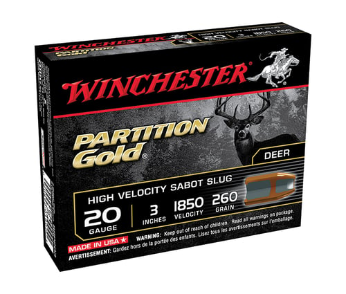 Winchester Ammo SSP203 Partition Gold High Velocity 20 Gauge 3