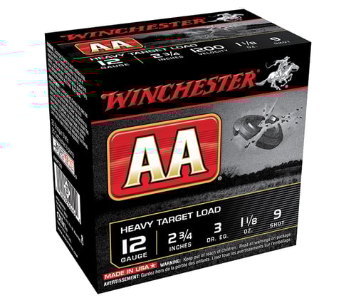 AA Heavy Target Load, 12 gauge, 2.75 Inch, 1-1/8 oz, 9 shot, 250/case  | 12GA | 020892004788