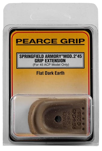 Pearce Grip PGM2.45FDE Grip Extension  made of Polymer with Flat Dark Earth Finish & 5/8