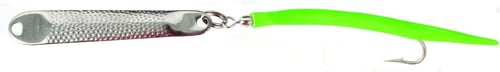 Hopkins 3TC No Eql Hammered Spoon SIngle Hook w/Tube Teaser, 3 1/2 Inch | 025664003747