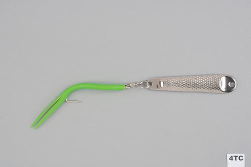 Hopkins 4TC No Eql Hammered Spoon SIngle Hook w/Tube Teaser, 4 1/2 Inch | 025664004744