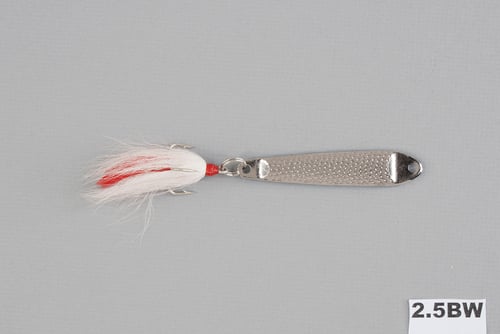 Hopkins 2.5BW No Eql Hammered Spoon w/Bucktail Treble Hook, 3 Inch | 025664210015